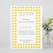 Gummi Ducky Einladung zur Baby Dusche gelb (Stehend Vorderseite)