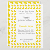 Gummi Ducky Einladung zur Baby Dusche gelb (Vorne/Hinten)