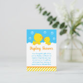 Gummi Ducky Gelb und Blauer Display Dusche Begleitkarte (Stehend Vorderseite)