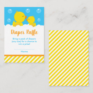 Gummi Ducky Gelb und Blue Diaper Raffel Begleitkarte