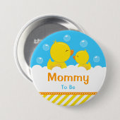 Gummi Ducky Gelb und Blue Mommy zu sein Button (Vorne & Hinten)