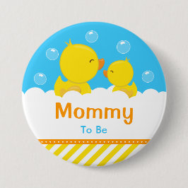Gummi Ducky Gelb und Blue Mommy zu sein Button