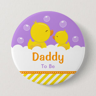 Gummi Ducky gelb und Lila Daddy zu sein Button