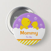 Gummi Ducky Gelb und Lila Mommy zu sein Button (Vorne & Hinten)