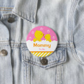 Gummi Ducky Gelb und Rosa Mommy zu sein Button (Beispiel)