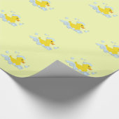Gummi Ducky in Bubbles Baby Dusche Geschenkpapier (Ecke)