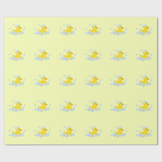 Gummi Ducky in Bubbles Baby Dusche Geschenkpapier (Flach)