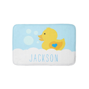Gummi Ducky mit blauem Herzen Badematte