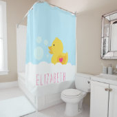 Gummi Ducky mit rosa Herz Duschvorhang (Beispiel)