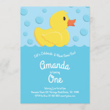 Gummi Ducky Niedlich Kid 1. Geburtstag Party Enten