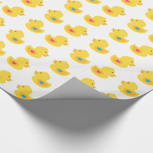 Gummi Ducky Pink oder Blau Geschenkpapier (Ecke)
