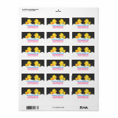 Gummi Ducky Pink oder Blue Gender Reveal Party Adressaufkleber (Vorne)