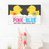 Gummi Ducky Pink oder Blue Gender Reveal Party Banner (Insitu)