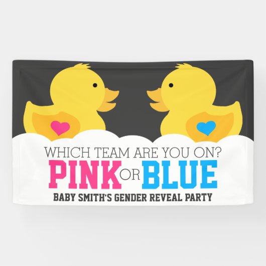 Gummi Ducky Pink oder Blue Gender Reveal Party Banner (Horizontal)