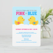 Gummi Ducky Pink oder Blue Gender Reveal Party Einladung (Stehend Vorderseite)