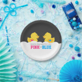 Gummi Ducky Pink oder Blue Gender Reveal Party Pappteller (Party)