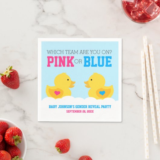 Gummi Ducky Pink oder Blue Gender Reveal Party Serviette (Beispiel)
