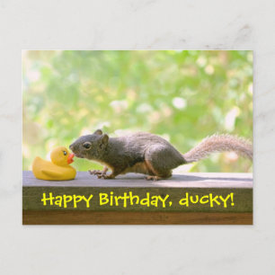Gummi Ducky und Eichhörnchen Küssen Postkarte