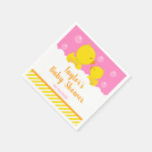 Gummi Ducky Yellow and Pink Baby Dusche Serviette (Ecke)