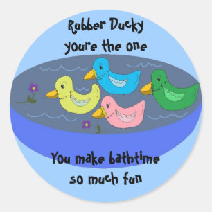 Gummi-Ente - Badekleber Runder Aufkleber