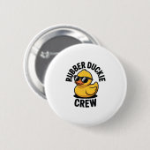 Gummi-Enten-Crew-Boot-Ponton-lustige-Gummiente Button (Vorne & Hinten)