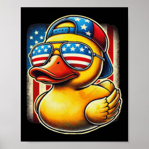 Gummi-Enten-Shirt USA-Flagge Geschenk Lustige Entc Poster