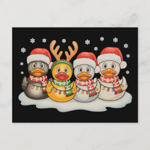 Gummi-Enten-Truppe Weihnachtsmann-Rentiere-Christm Feiertagspostkarte