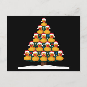 Gummi-Enten-Weihnachtsmannhut Weihnachtsbaum Xmas Feiertagspostkarte