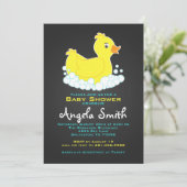 Gummi-Gummi Ducky Baby Dusche Einladung (Stehend Vorderseite)