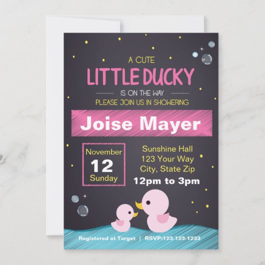 Gummi-Gummi-Ducky-Invitation (Mädchen) Einladung (Vorderseite)