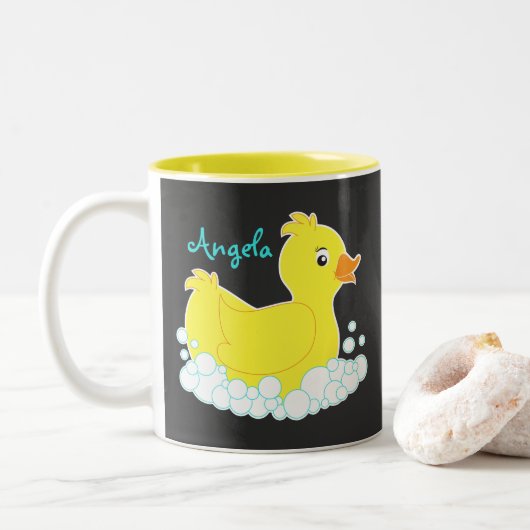 Gummi-Halbpension Ducky Cup/Tasse Zweifarbige Tasse (Mit Donut)