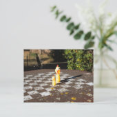 Gummi-Huhn-Schachspiel Postkarte (Stehend Vorderseite)