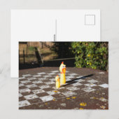 Gummi-Huhn-Schachspiel Postkarte (Vorne/Hinten)