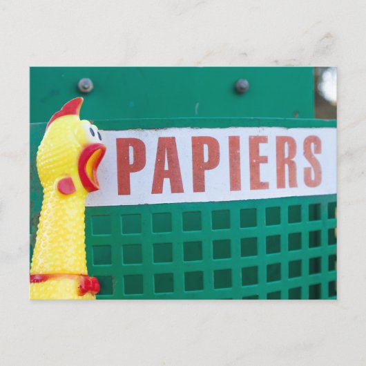 Gummi-Hühner-Mülleimer Postkarte (Vorderseite)
