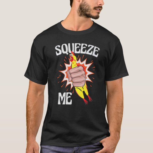 Gummi Hühnerkostüm Squeeze Me T-Shirt (Vorderseite)