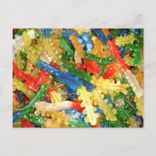 Gummi-Hundertfüßer-Süßigkeiten Postkarte
