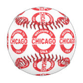 Gummi Ink Briefmarke Willkommen in Chicago USA Baseball (Rückseite)