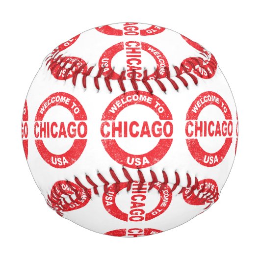 Gummi Ink Briefmarke Willkommen in Chicago USA Baseball (Vorderseite)