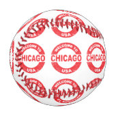 Gummi Ink Briefmarke Willkommen in Chicago USA Baseball (Vorderseite Links)
