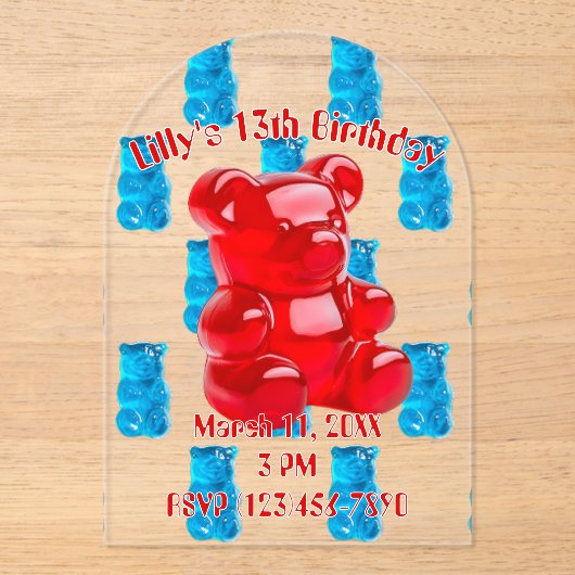 Gummi-Jelly  Acryleinladungen (Vorderseite)