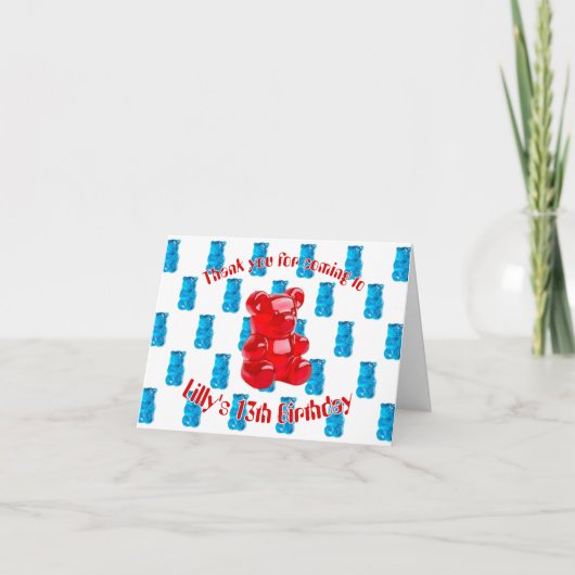 Gummi-Jelly Dankeskarte (Vorderseite)