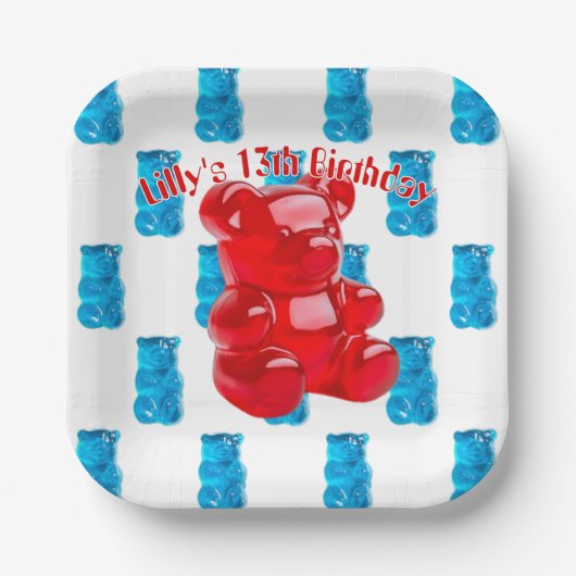 Gummi-Jelly Pappteller (Vorderseite)