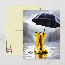 Gummi-Regenstiefel, Postkreuz, Postkarte, Postkart