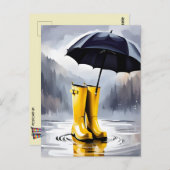 Gummi-Regenstiefel, Postkreuz, Postkarte, Postkart Postkarte (Vorne/Hinten)