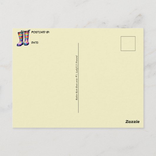 Gummi-Regenstiefel, Postkreuz, Postkarte, Postkart Postkarte (Rückseite)