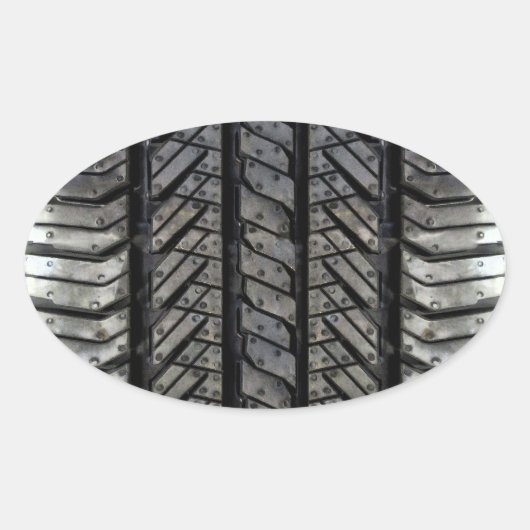 Gummi Reifengeflecht Automotive Style Decke Ovaler Aufkleber (Vorderseite)