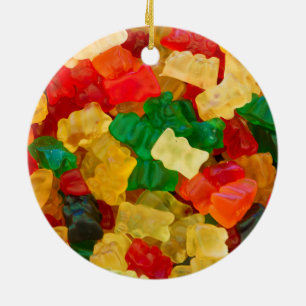 Gummiartiger Bärn-Regenbogen farbige Süßigkeit Keramik Ornament
