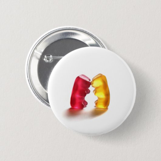 gummiartiger Bärnkuß Button (Vorne & Hinten)