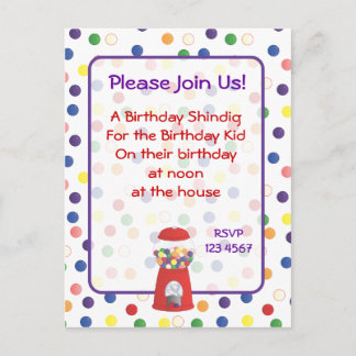 Gummiball-Invite Einladungspostkarte