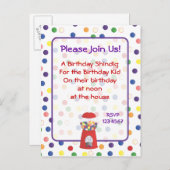 Gummiball-Invite Einladungspostkarte (Vorne/Hinten)